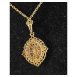 Virgin Mary gold-plated pendant necklace