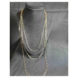 3 strand gold-plated necklace; magnetic closure