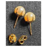 White cultured pearl earrings