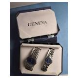2 Geneva Superior watches in case; Quartz