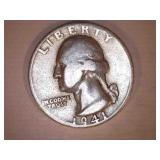 1941 Silver Washington Quarter