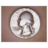 1945-D Silver Washington Quarter