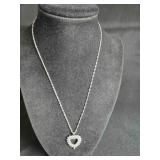 Sterling Silver necklace & heart shaped pendant