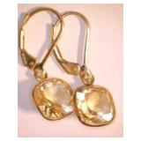 .925 Sterling Silver MCGI earrings w/clear stone