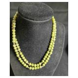 32" Green marble bead necklace