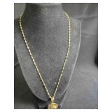 Gold tone Sterling dragonfly necklace & pendant
