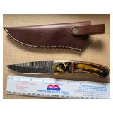 Drop point hunting knife; 8" overall, 4" blade