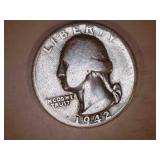 1942-S Silver Washington Quarter