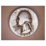 1937-D Silver Washington Quarter