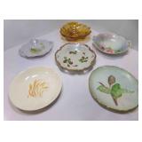 6 Small Plates, Germany w/Daisies, Amber 6 Small Plates, Germany w/Daisies, Amber