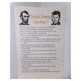 Lincoln, Kennedy Coincidence? Posters 12" X 19" Lincoln, Kennedy Coincidence? Posters 12" X 19"