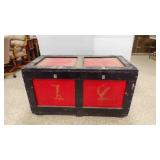 Hand Made Hand Painted Red & Black wood Hand Made Hand Painted Red & Black wood