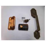 Antique Lock Set w/2 Keys, Copper Or Copper Tone Antique Lock Set w/2 Keys, Copper Or Copper Tone