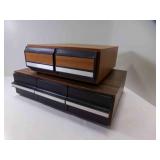 2 Faux Wood Cassette Drawers, Various Genres 2 Faux Wood Cassette Drawers, Various Genres