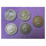 5 Indian Head 1� Wreath Coins 5 Indian Head 1� Wreath Coins