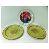 2 Frankoma Prairie Green Wagon Wheel Dinner Plates 2 Frankoma Prairie Green Wagon Wheel Dinner Plates