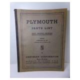 1937 PLYMOUTH Parts List 1937 PLYMOUTH Parts List