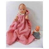 Unmarked Hard Plastic Baby Doll W/Red Plaid Dress Unmarked Hard Plastic Baby Doll W/Red Plaid Dress