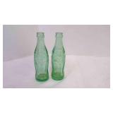 2 Coca-Cola COKE Vintage Green Glass Bottles 2 Coca-Cola COKE Vintage Green Glass Bottles