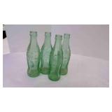 4 Coca-Cola COKE Vintage Green Glass Bottles 4 Coca-Cola COKE Vintage Green Glass Bottles