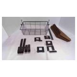 Black Metal Wired Basket & Unknown Hardware Black Metal Wired Basket & Unknown Hardware
