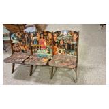Vintage Section of 3 Theater Seats Decoupaged Vintage Section of 3 Theater Seats Decoupaged