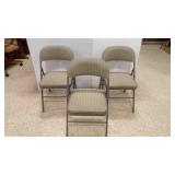 3 Cosco Fabric Folding Chairs, Some Stains SEE 3 Cosco Fabric Folding Chairs, Some Stains SEE