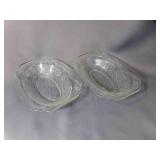 2 OLD Oval Clear Federal Depression Glass Bowls 2 OLD Oval Clear Federal Depression Glass Bowls