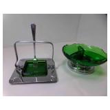 Farber Bros Krome Kraft Emerald Green Divided Dish Farber Bros Krome Kraft Emerald Green Divided Dish