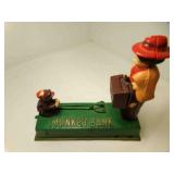 Cast Iron Jumping Monkey Penny Bank Spring Cast Iron Jumping Monkey Penny Bank Spring
