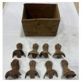 Old wood Ammo Crate w/8 OLD Claw Bathtub Feet, Old wood Ammo Crate w/8 OLD Claw Bathtub Feet,