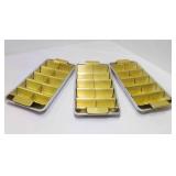 3 Vintage Aluminum Ice Cube Tray w/Lever-Style 3 Vintage Aluminum Ice Cube Tray w/Lever-Style