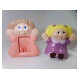 2 Ceramic Hand Painted Cabbage Patch Doll Look 2 Ceramic Hand Painted Cabbage Patch Doll Look