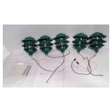 5 Emerald Green Pagoda Style Lights, 2-Metal 5 Emerald Green Pagoda Style Lights, 2-Metal