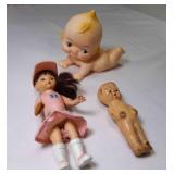 OLD Composition Baby Doll Frozen Charlie, Kewpie OLD Composition Baby Doll Frozen Charlie, Kewpie
