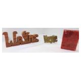 wood Carved Two Toned Wayne Name Stand, Solid wood Carved Two Toned Wayne Name Stand, Solid
