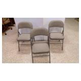 3 Cosco Fabric Folding Chairs, Some Stains SEE 3 Cosco Fabric Folding Chairs, Some Stains SEE
