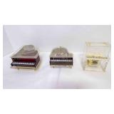 3 Piano Music Boxes, Laurel Upright/Jewelry 3 Piano Music Boxes, Laurel Upright/Jewelry