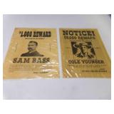 2 Wanted Posters, $5,000 for Cole Younger 2 Wanted Posters, $5,000 for Cole Younger
