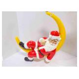 Santa in Hanging moon Decoration-possibly plaster Santa in Hanging moon Decoration-possibly plaster