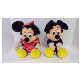 2 Vintage Disney Minnie & Mickey Mouse Plushies 2 Vintage Disney Minnie & Mickey Mouse Plushies
