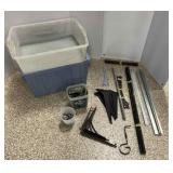 Storage Tote Full Of Shelving Items Storage Tote Full Of Shelving Items