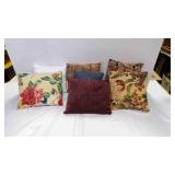 7 Throw Pillows Largest is 12" X 12" 7 Throw Pillows Largest is 12" X 12"