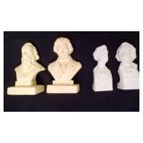 2 Ceramic Busts: Chopin, Mozart, Hable Statuette 2 Ceramic Busts: Chopin, Mozart, Hable Statuette