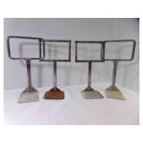 4 Metal Counter Stands, 1 RUSTY 4 Metal Counter Stands, 1 RUSTY