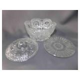 Clear Glass Saw Tooth Top w/Etched Birds & Clear Glass Saw Tooth Top w/Etched Birds &