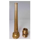 2 Unbranded Solid Brass Fire Hose w/Solid 2 Unbranded Solid Brass Fire Hose w/Solid