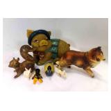 Vintage Figurines/Statues, Pig In Pinstripe Hat Vintage Figurines/Statues, Pig In Pinstripe Hat