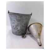 4�" Metal Funnel, 5" Tall x 6" Dia Metal Bucket 4�" Metal Funnel, 5" Tall x 6" Dia Metal Bucket
