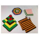 Vintage Hand Made Pot Holders 2 Pair NEW Vintage Hand Made Pot Holders 2 Pair NEW